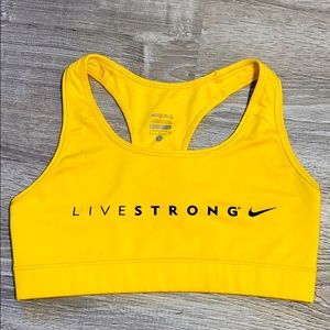 Yellow Nike Live Strong Sports Bra Size Small